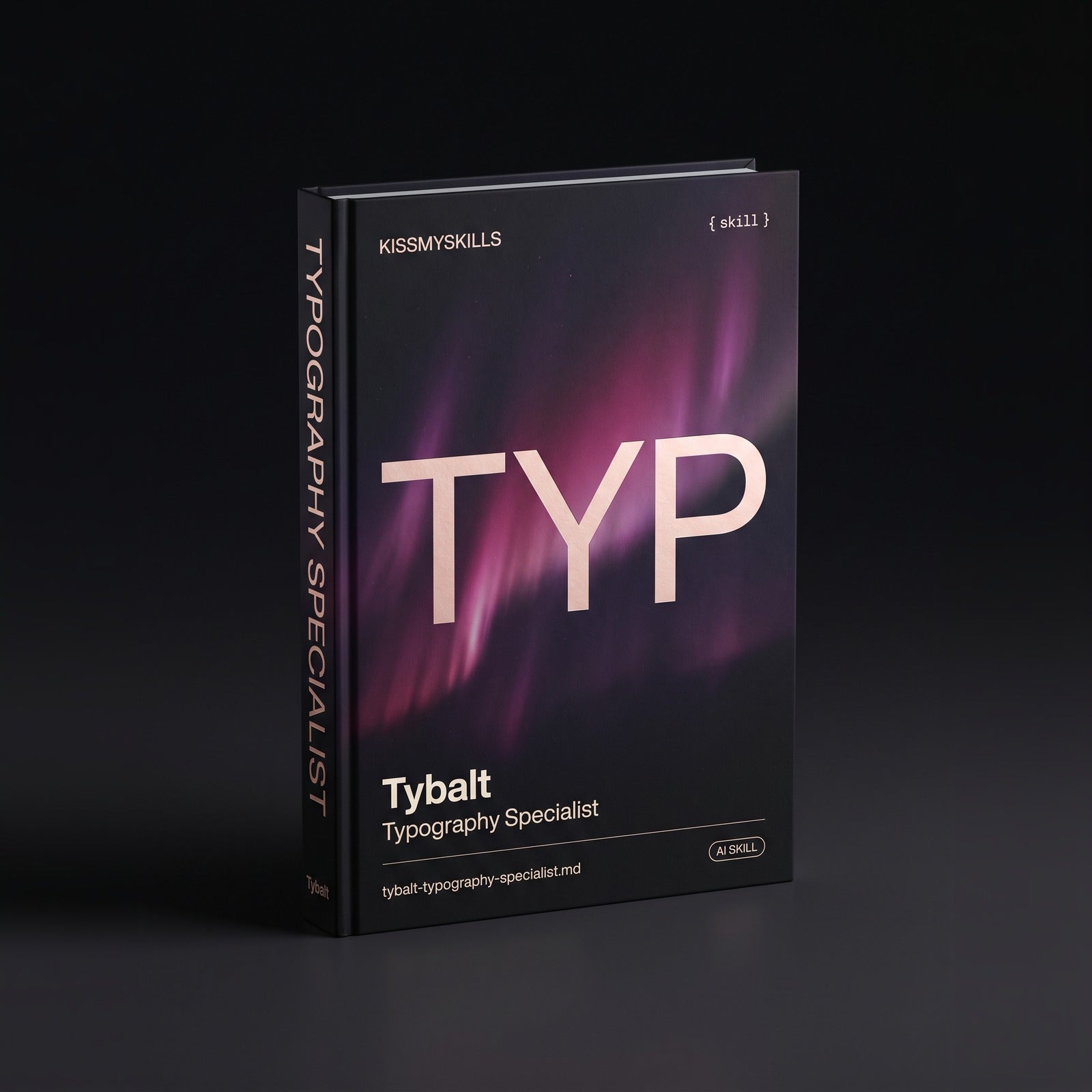 Typography Specialist Claude skill by KissMySkills, hardcover volume cover
