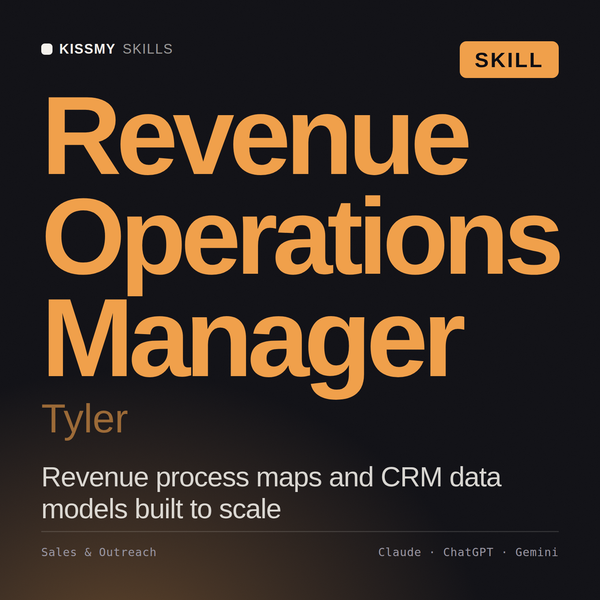 Revenue Operations Manager, Tyler AI skill by KissMySkills, cover