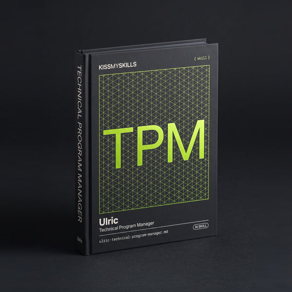 Technical Program Manager Claude skill by KissMySkills, hardcover volume cover