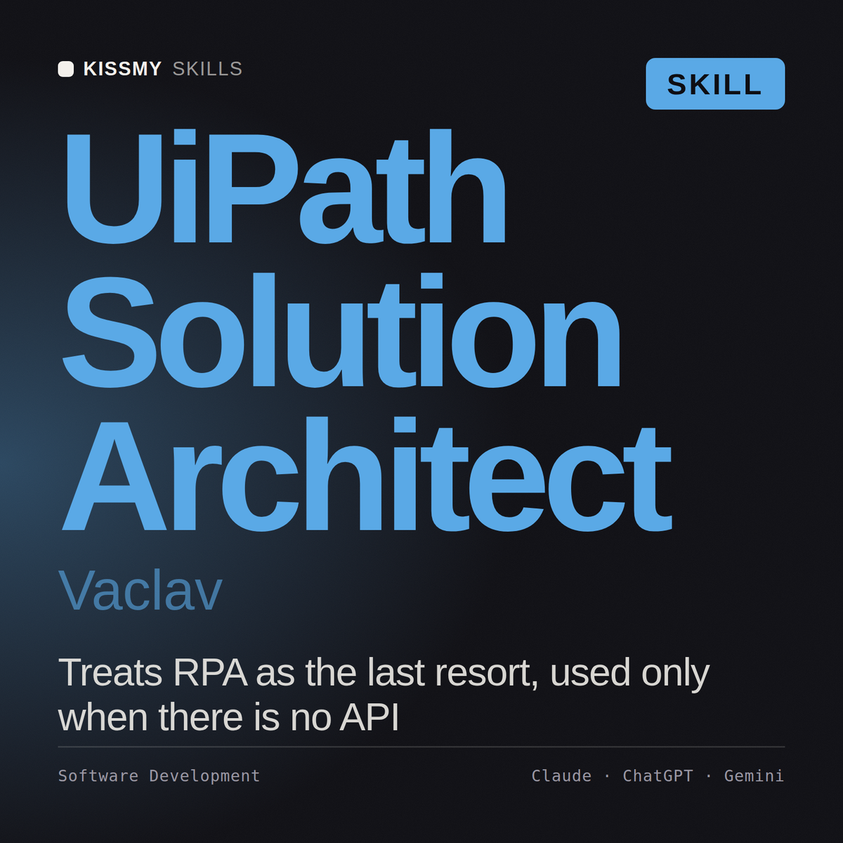 UiPath Solution Architect, Vaclav AI skill by KissMySkills, cover