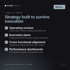 What's inside the Chief Operating Officer, Valdemar AI skill: Operating reviews, Execution plans, Cross functional alignment, Performance dashboards
