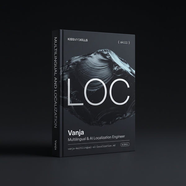 Multilingual & AI Localization Engineer Claude skill by KissMySkills, hardcover volume cover