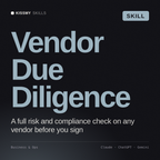 Vendor Due Diligence AI skill by KissMySkills, cover