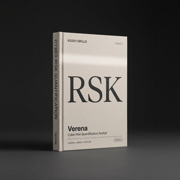 Cyber Risk Quantification & Insurance Analyst Claude skill by KissMySkills, hardcover volume cover