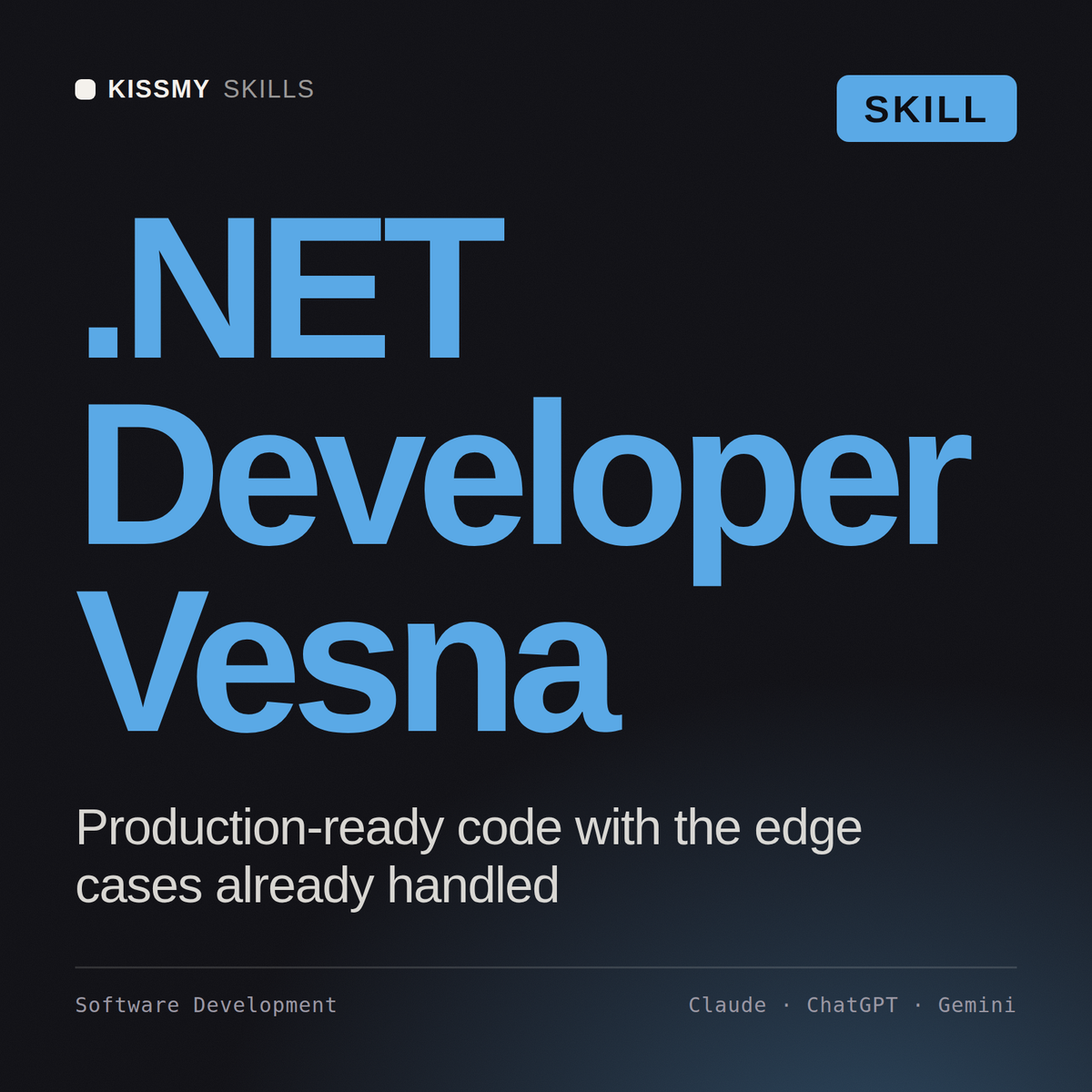.NET Developer, Vesna AI skill by KissMySkills, cover