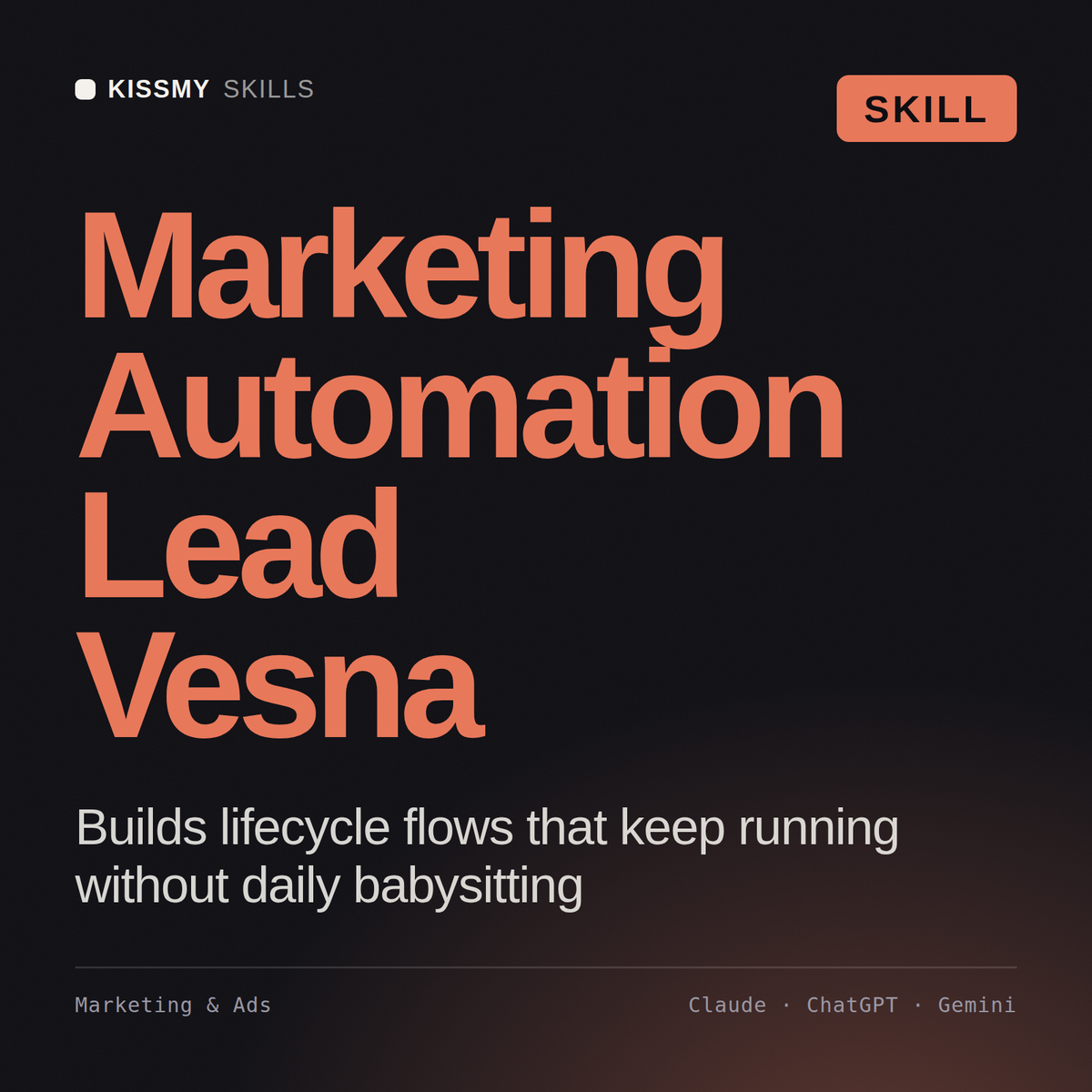 Marketing Automation Lead, Vesna AI skill by KissMySkills, cover