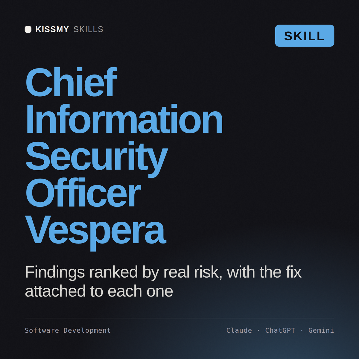 Chief Information Security Officer, Vespera AI skill by KissMySkills, cover