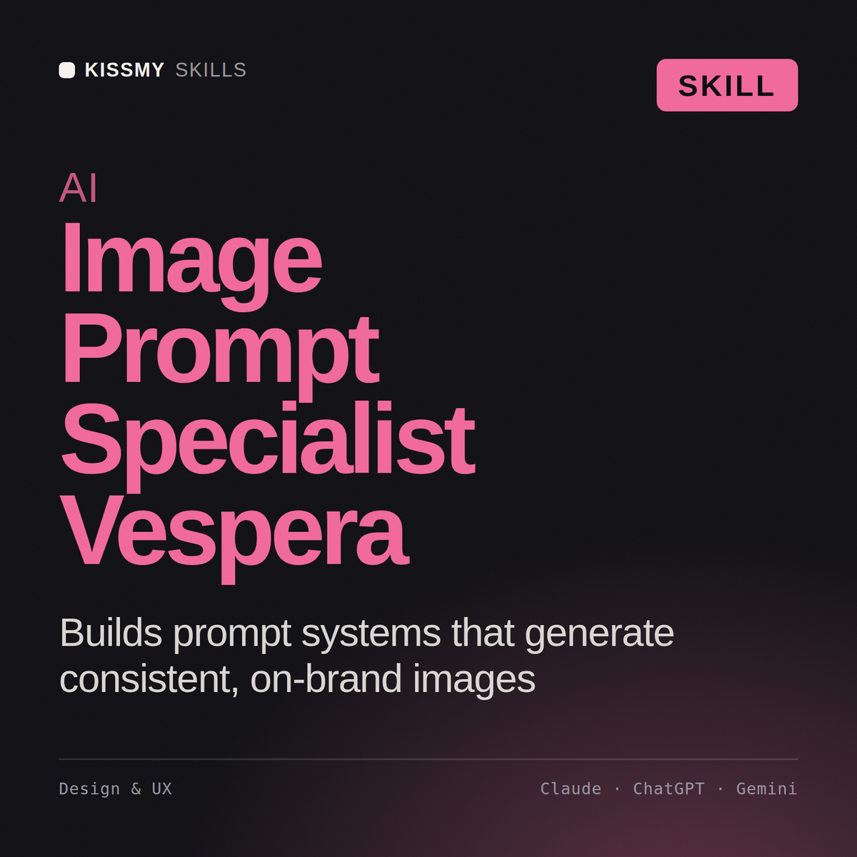 AI Image Prompt Specialist, Vespera AI skill by KissMySkills, cover