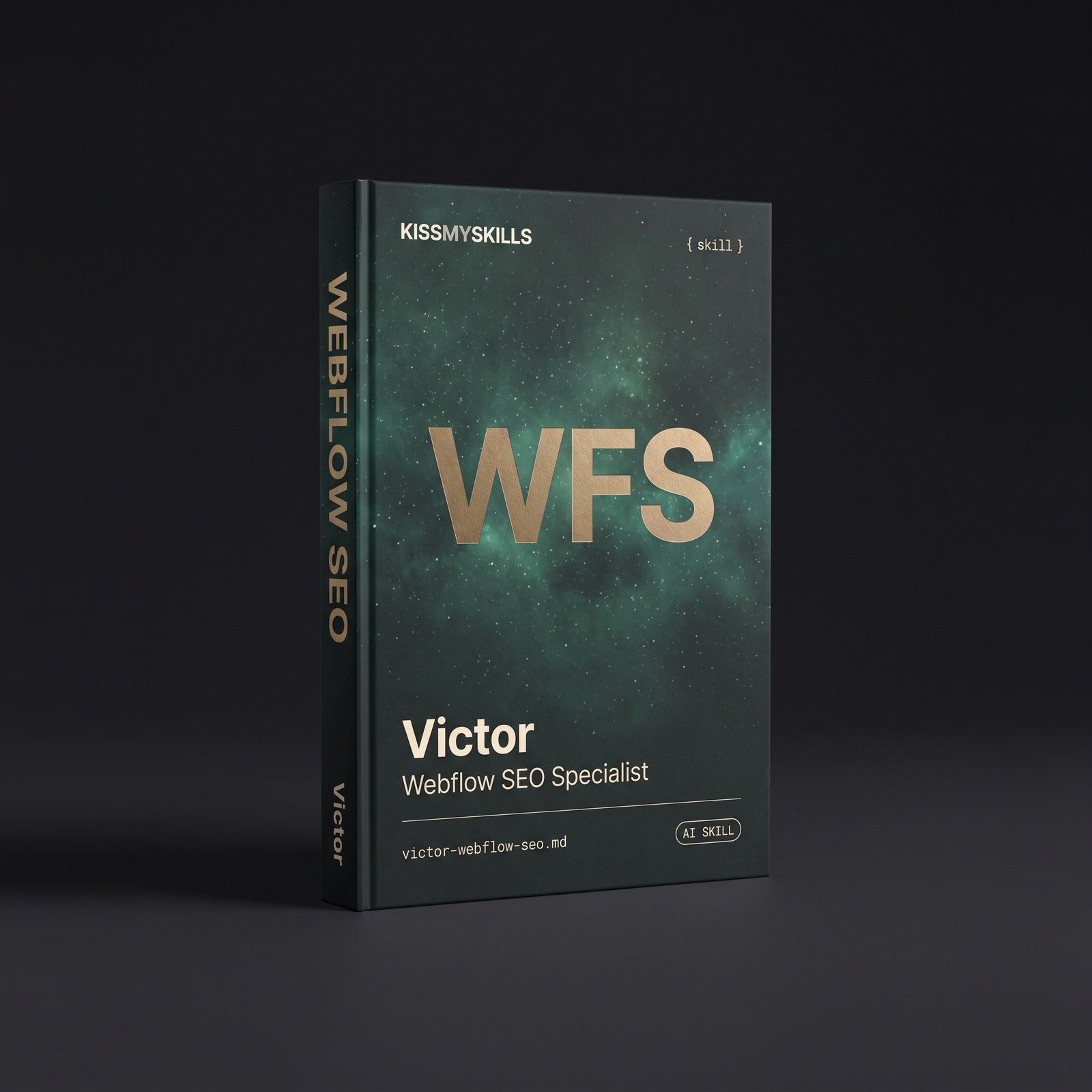 Webflow SEO Specialist Claude skill by KissMySkills, hardcover volume cover