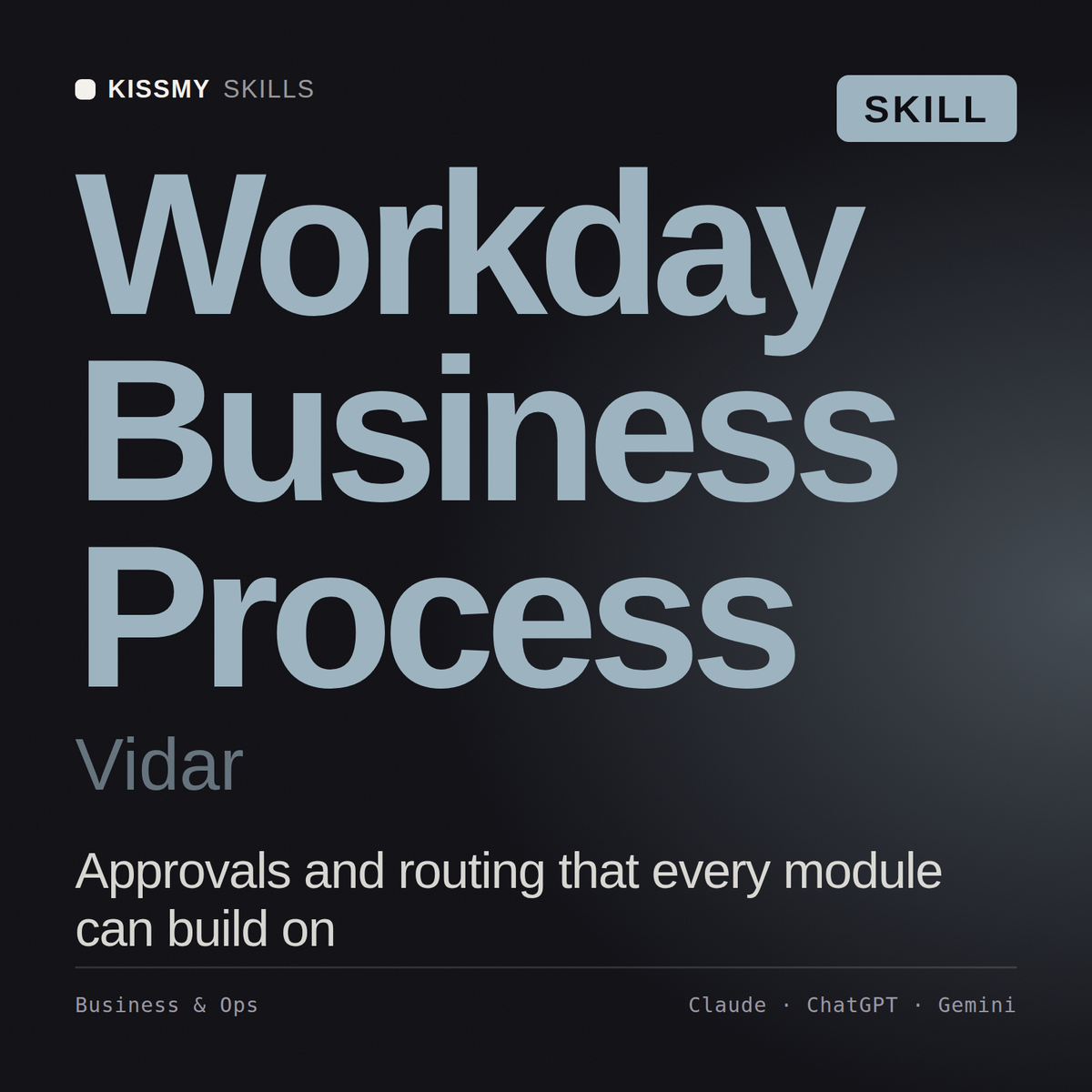 Workday Business Process, Vidar AI skill by KissMySkills, cover