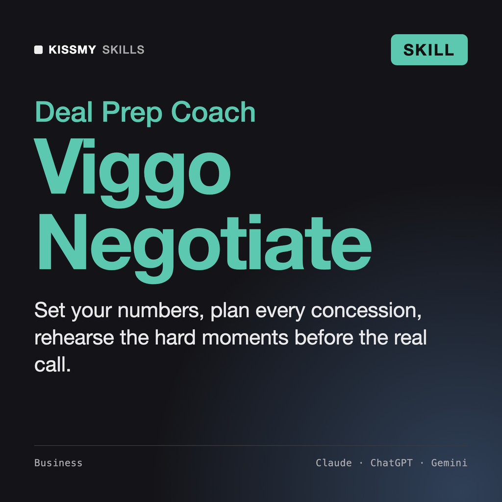 Viggo - Negotiation Coach AI skill by KissMySkills, cover