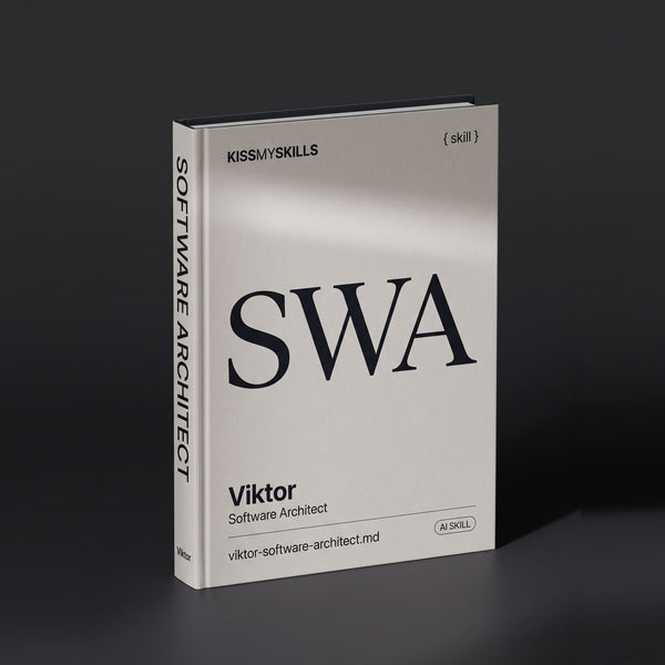 Software Architect Claude skill by KissMySkills, hardcover volume cover