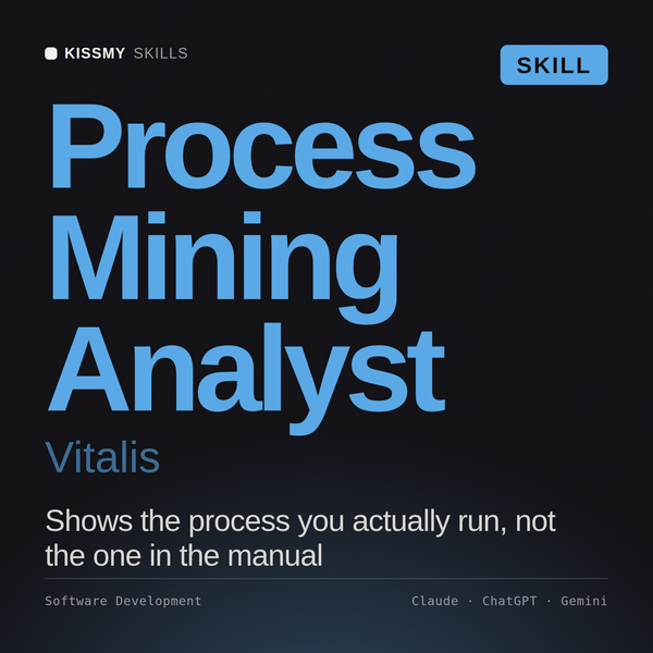 Process Mining Analyst, Vitalis AI skill by KissMySkills, cover