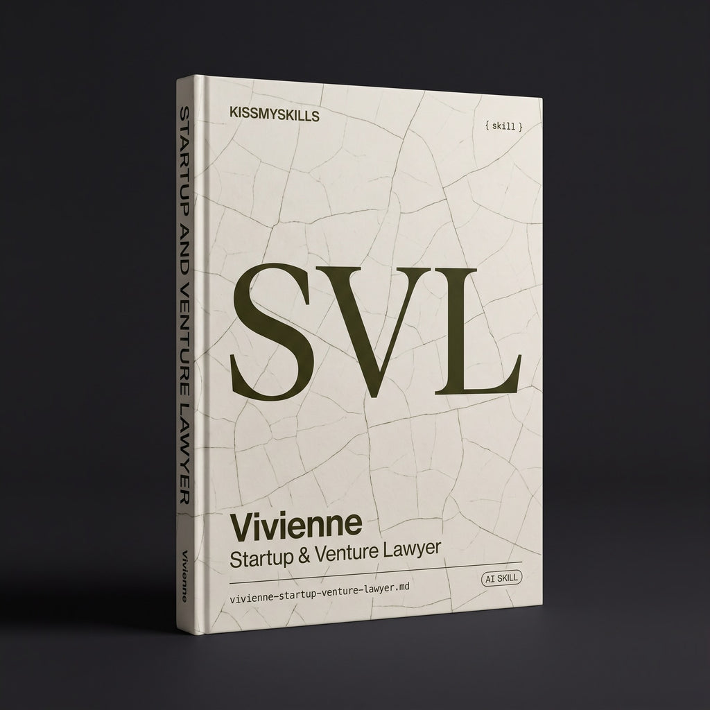 Startup & Venture Lawyer Skill Claude skill by KissMySkills, hardcover volume cover