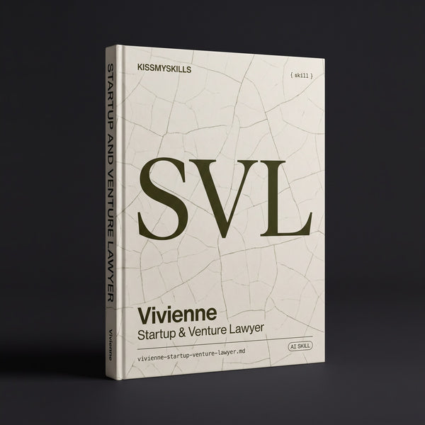 Startup & Venture Lawyer Skill Claude skill by KissMySkills, hardcover volume cover