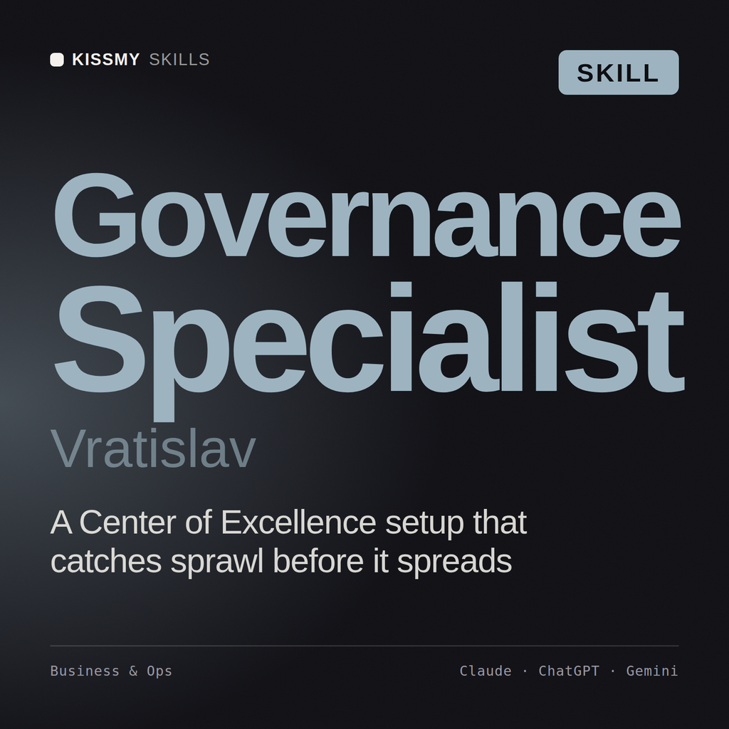 Governance Specialist, Vratislav AI skill by KissMySkills, cover