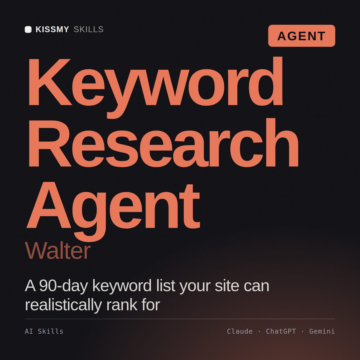 Keyword Research Agent, Walter AI agent by KissMySkills, cover