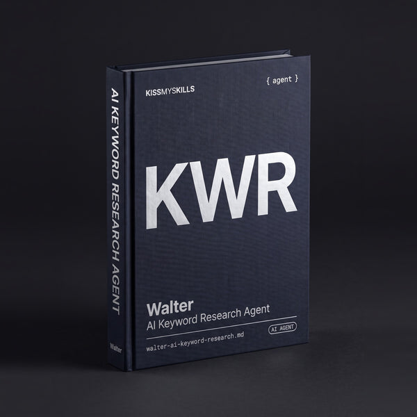 Keyword Research Claude agent by KissMySkills, hardcover volume cover