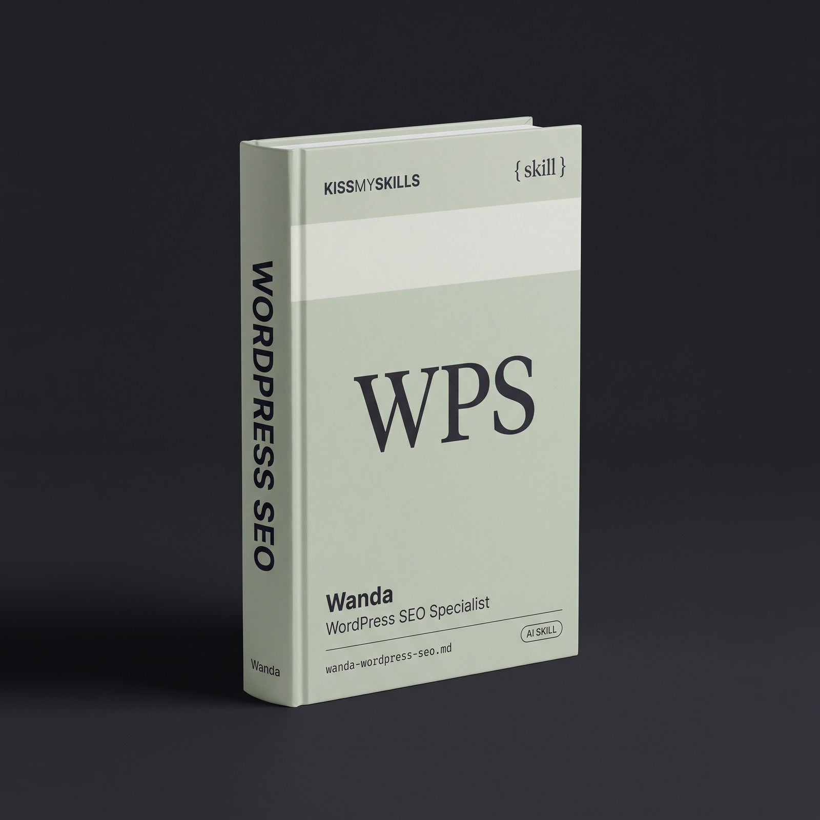 WordPress SEO Specialist Claude skill by KissMySkills, hardcover volume cover
