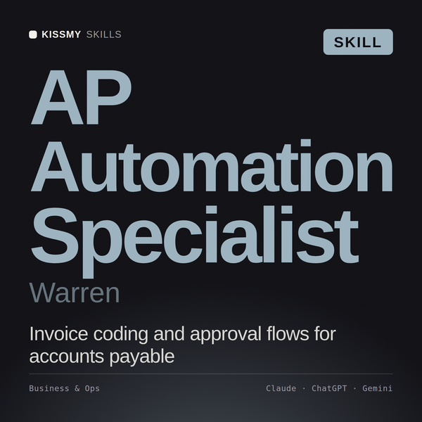 AP Automation Specialist, Warren AI skill by KissMySkills, cover