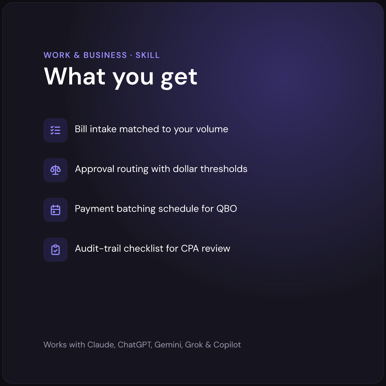 Warren - QuickBooks AP Automation AI Skill - what you get