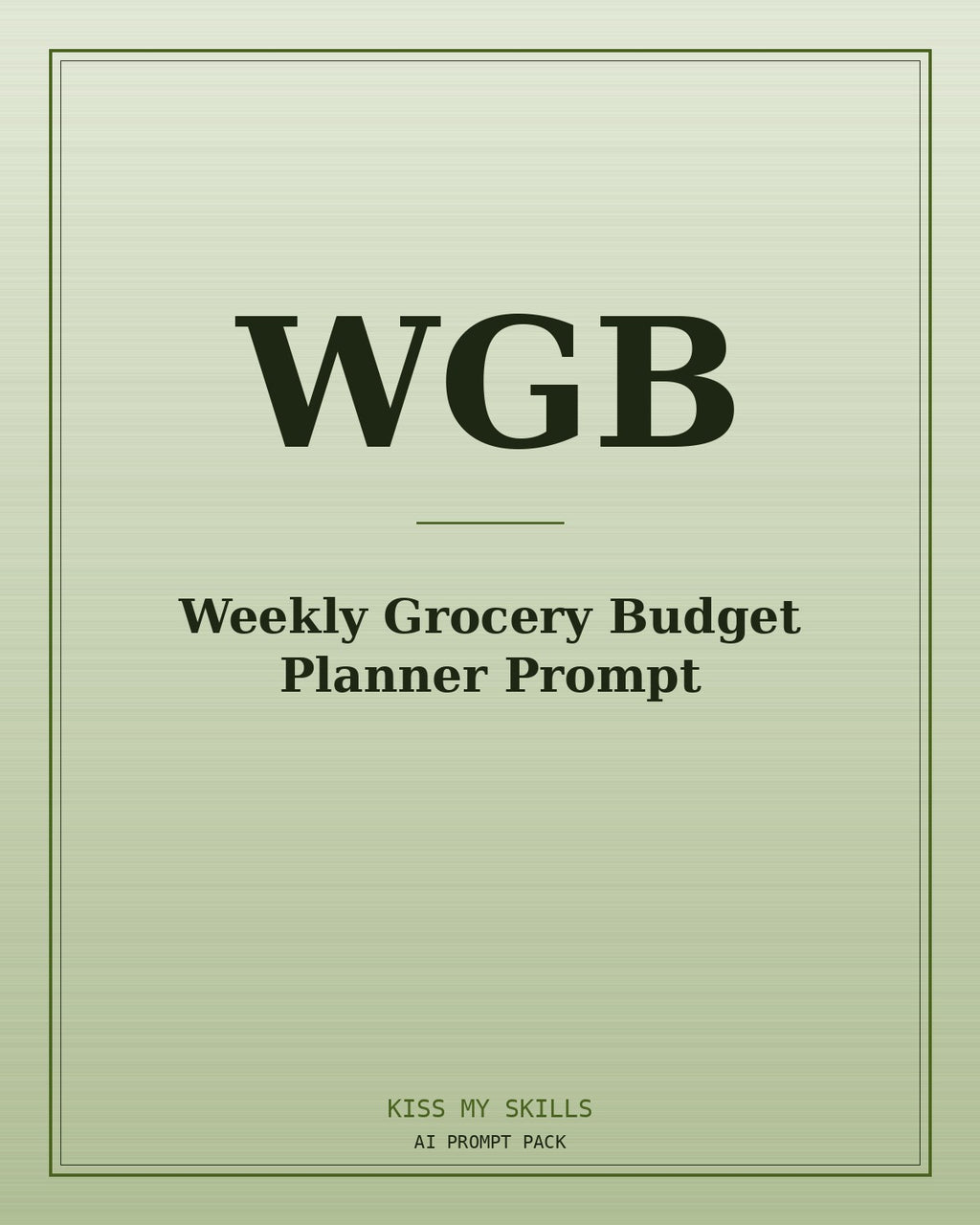 Weekly Grocery Budget Planner prompt for Claude by KissMySkills, brushed cover