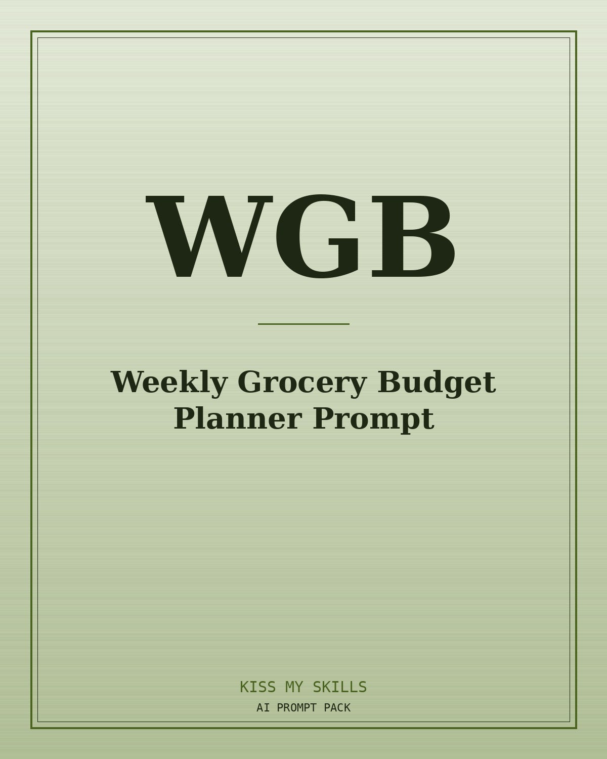 Weekly Grocery Budget Planner prompt for Claude by KissMySkills, brushed cover