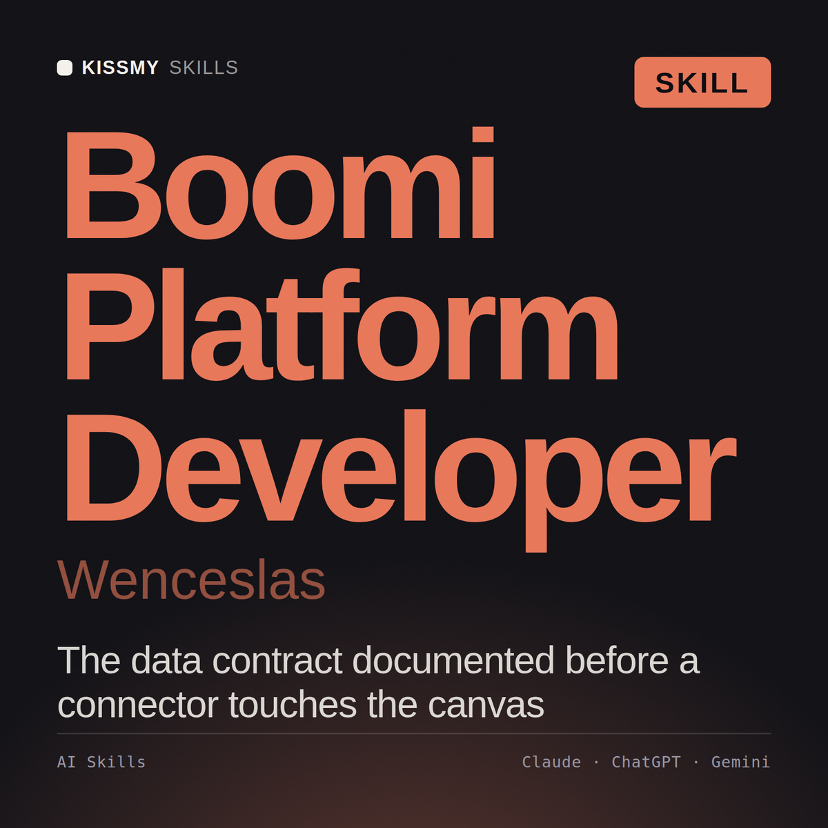 Boomi Platform Developer, Wenceslas AI skill by KissMySkills, cover