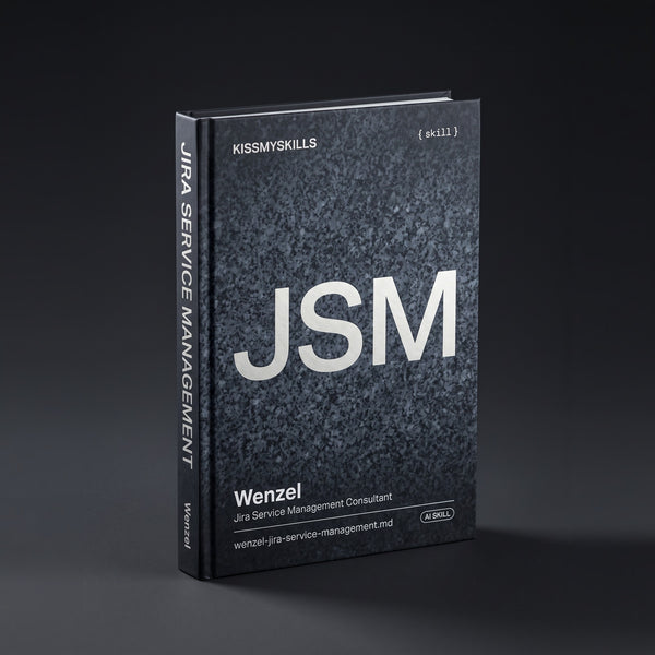 Jira Service Management (ITSM) Consultant Claude skill by KissMySkills, hardcover volume cover