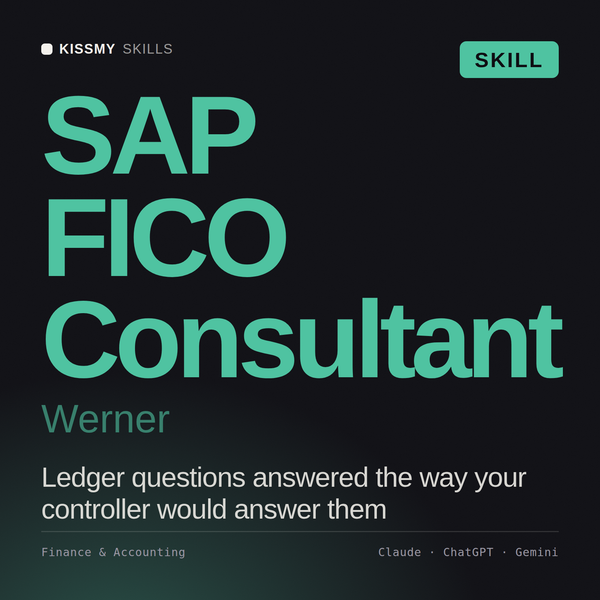SAP FICO Consultant, Werner AI skill by KissMySkills, cover