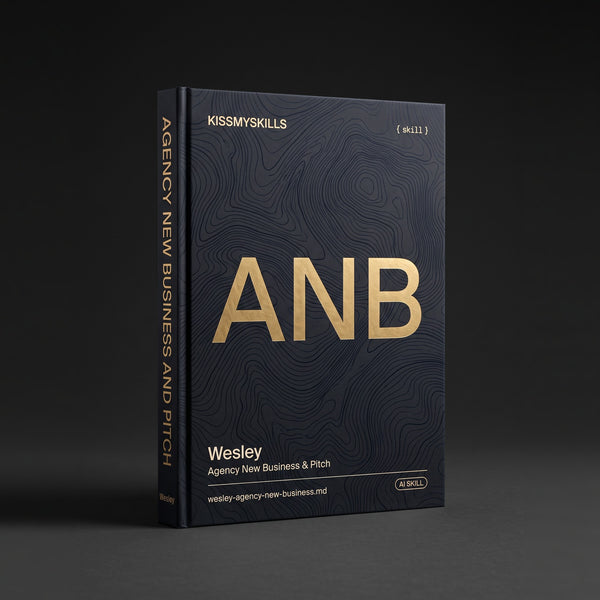 Agency New Business & Pitch Specialist Claude skill by KissMySkills, hardcover volume cover
