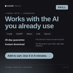 The Strategy Consultant, Wilhelmina AI skill works with Claude, ChatGPT, Gemini and any AI chat, 30-day money-back guarantee