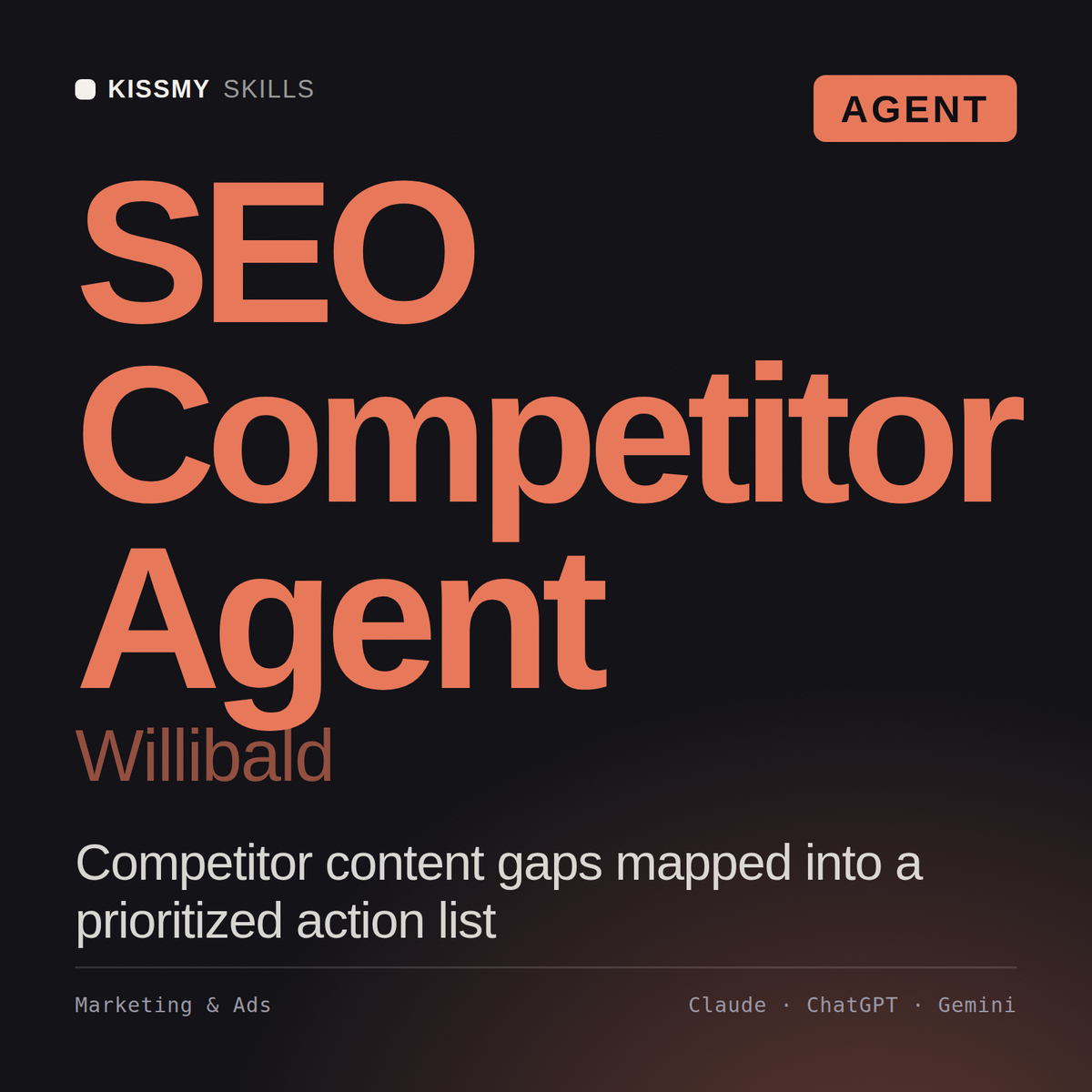 SEO Competitor Agent, Willibald AI agent by KissMySkills, cover