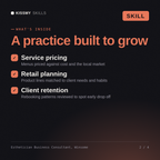 What's inside the Esthetician Business Consultant, Winsome AI skill: Service pricing, Retail planning, Client retention