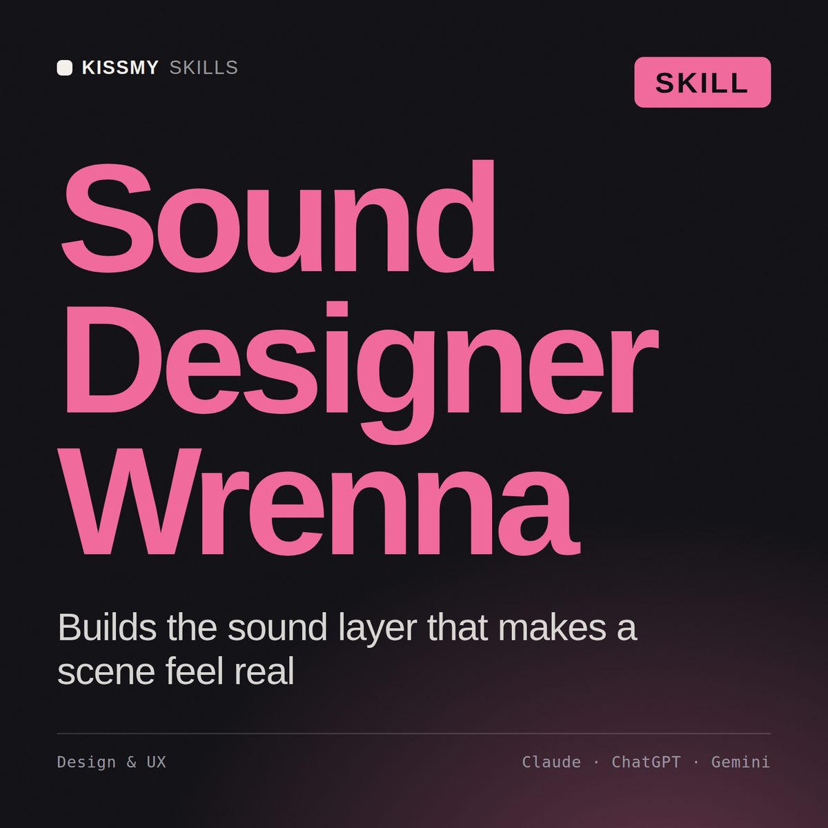 Sound Designer, Wrenna AI skill by KissMySkills, cover