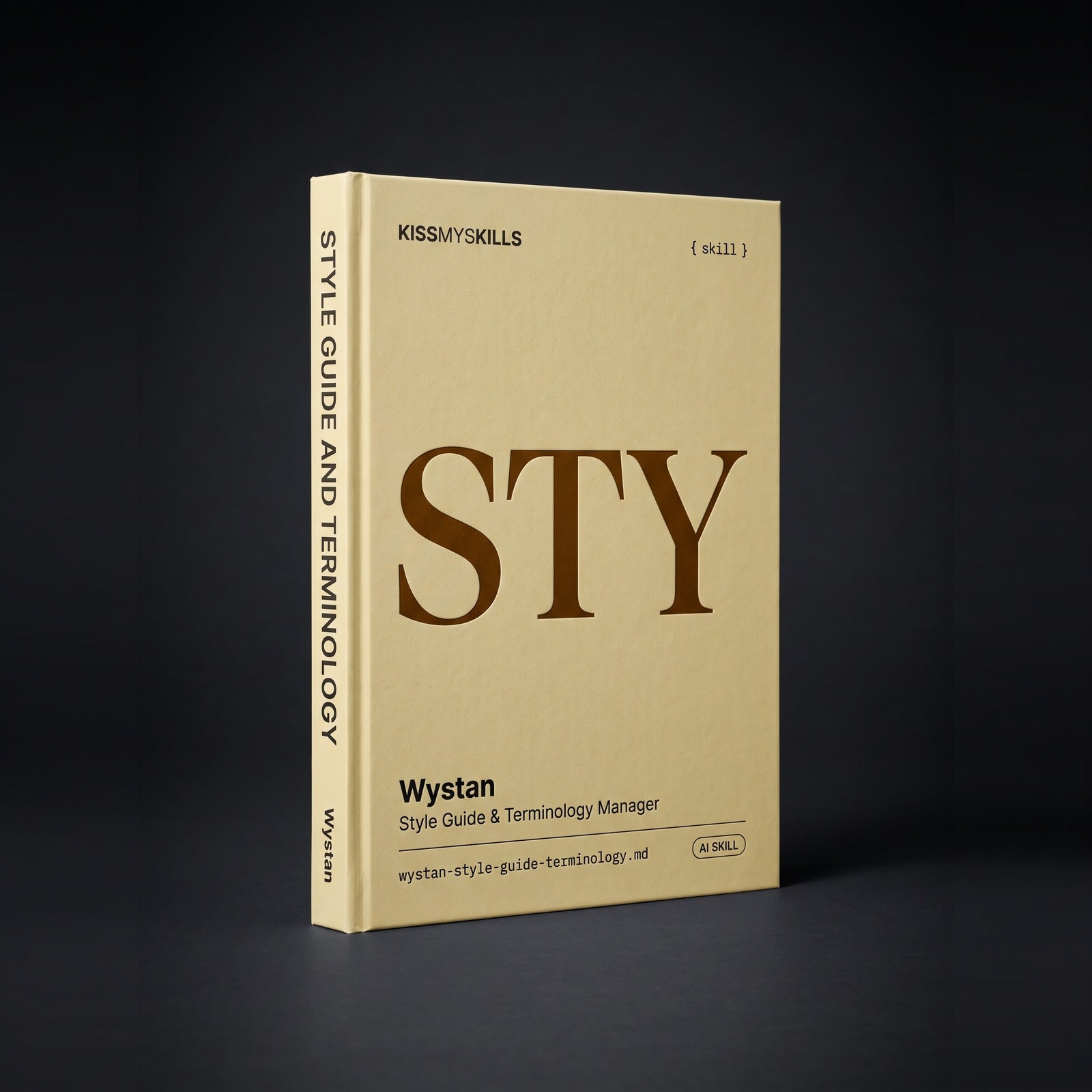 Style Guide & Terminology Manager Claude skill by KissMySkills, hardcover volume cover