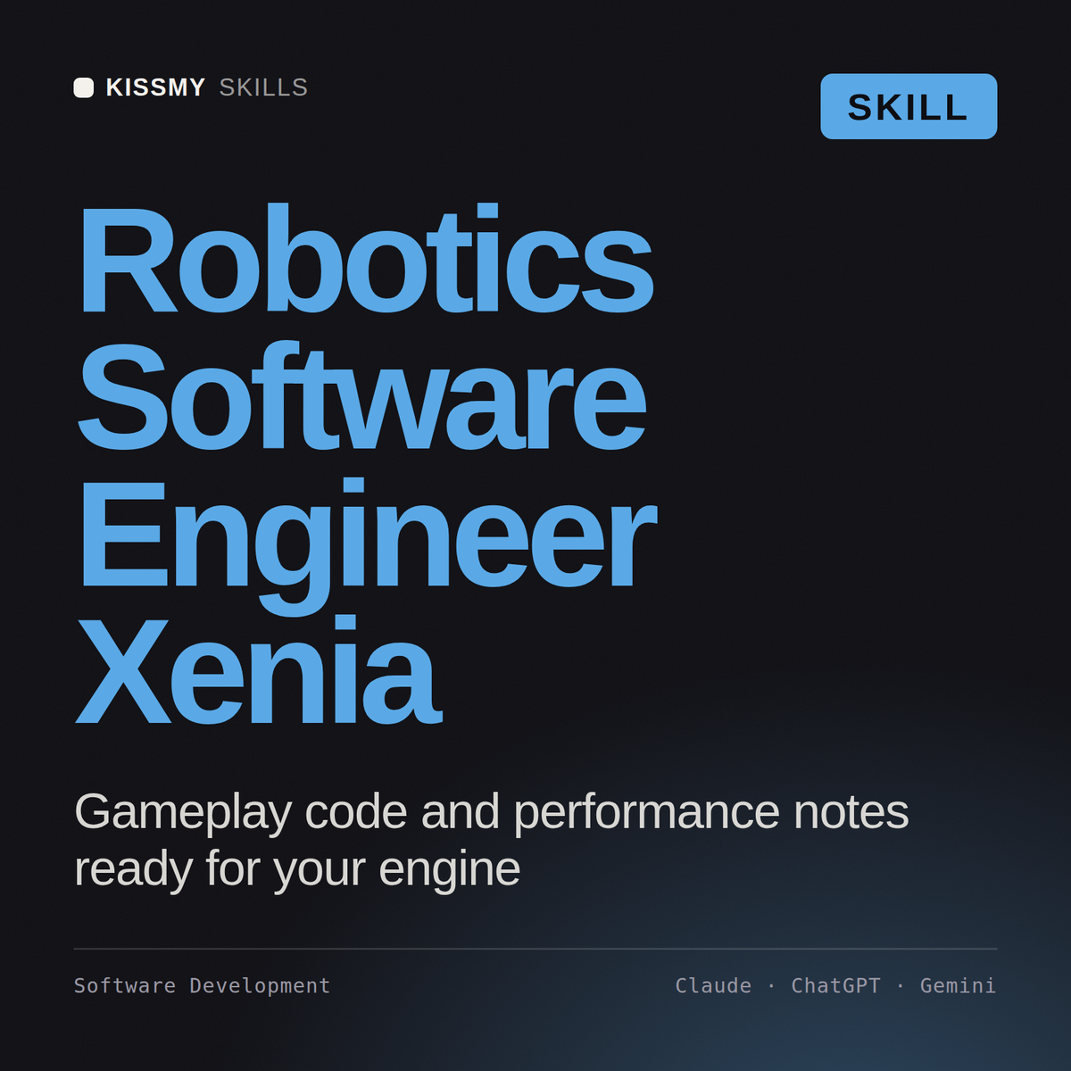 Robotics Software Engineer, Xenia AI skill by KissMySkills, cover