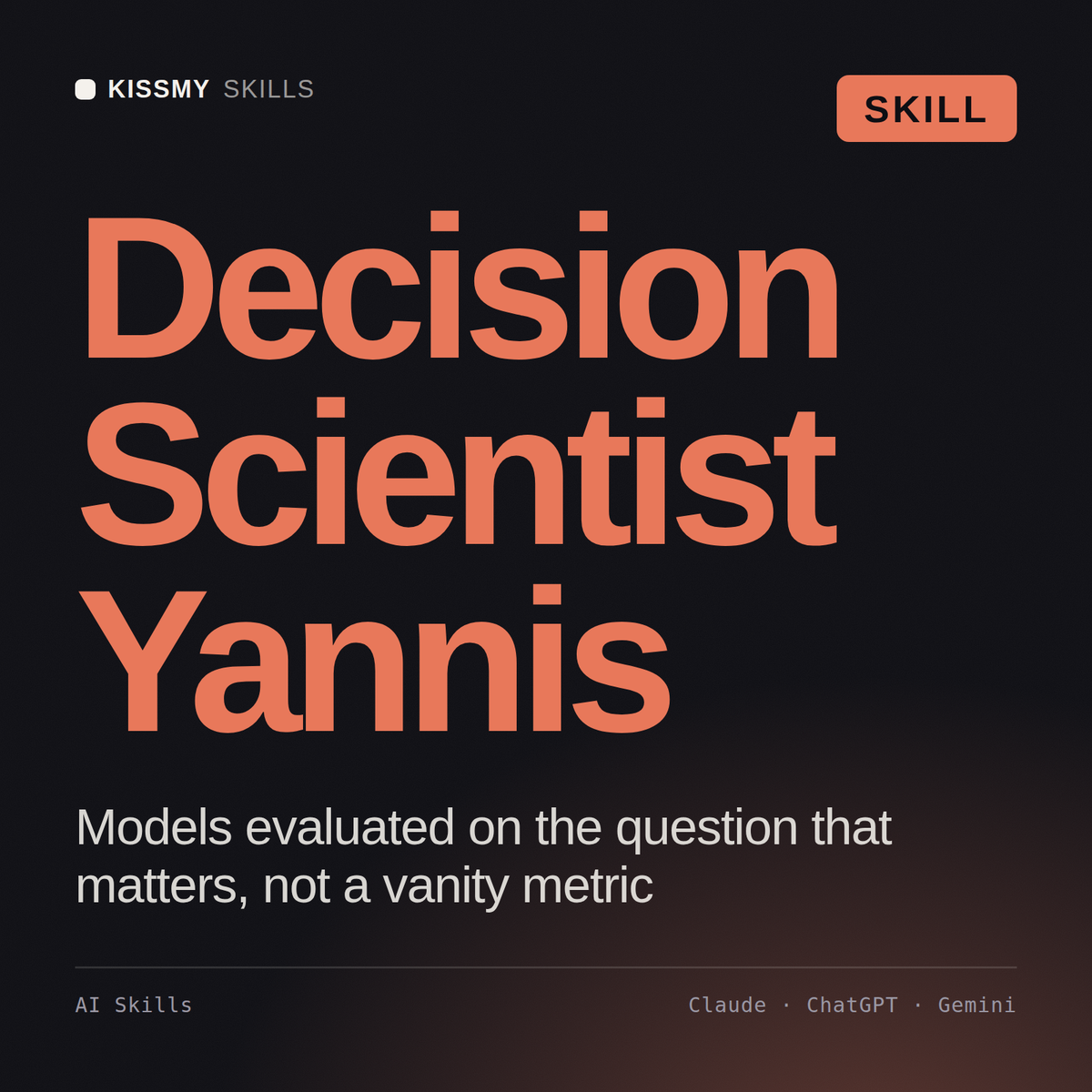 Decision Scientist, Yannis AI skill by KissMySkills, cover