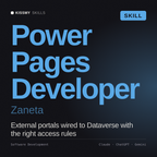 Power Pages Developer, Zaneta AI skill by KissMySkills, cover