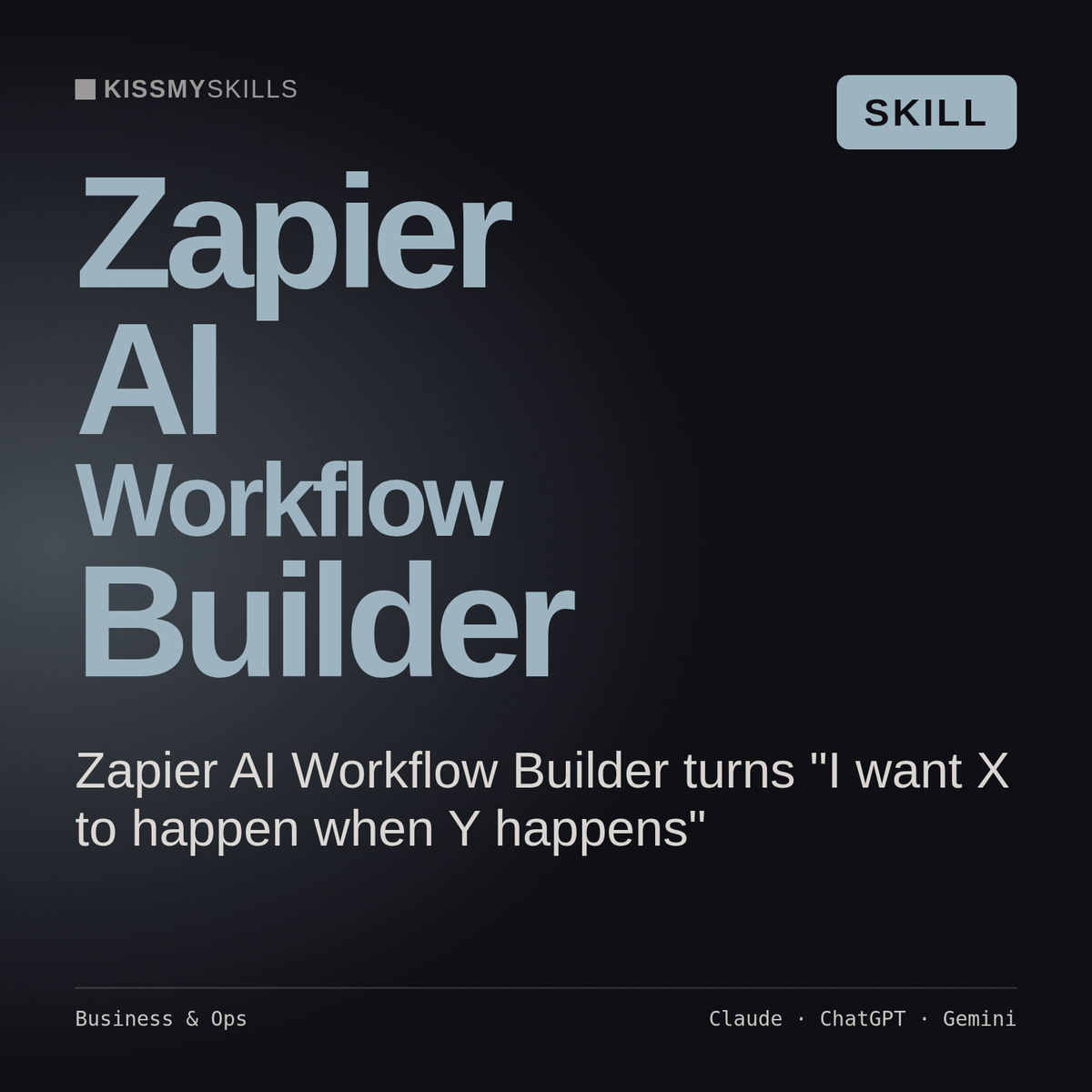 Zapier AI Workflow Builder AI skill by KissMySkills, cover