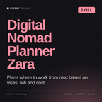 Digital Nomad Planner, Zara AI skill by KissMySkills, cover