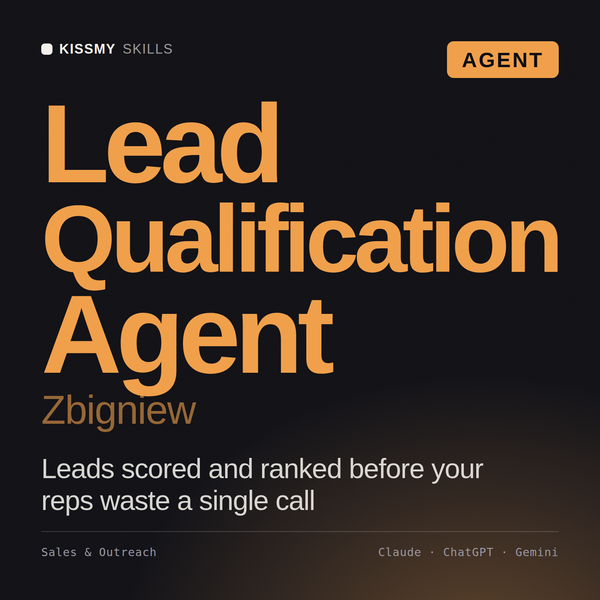 Lead Qualification Agent, Zbigniew AI agent by KissMySkills, cover