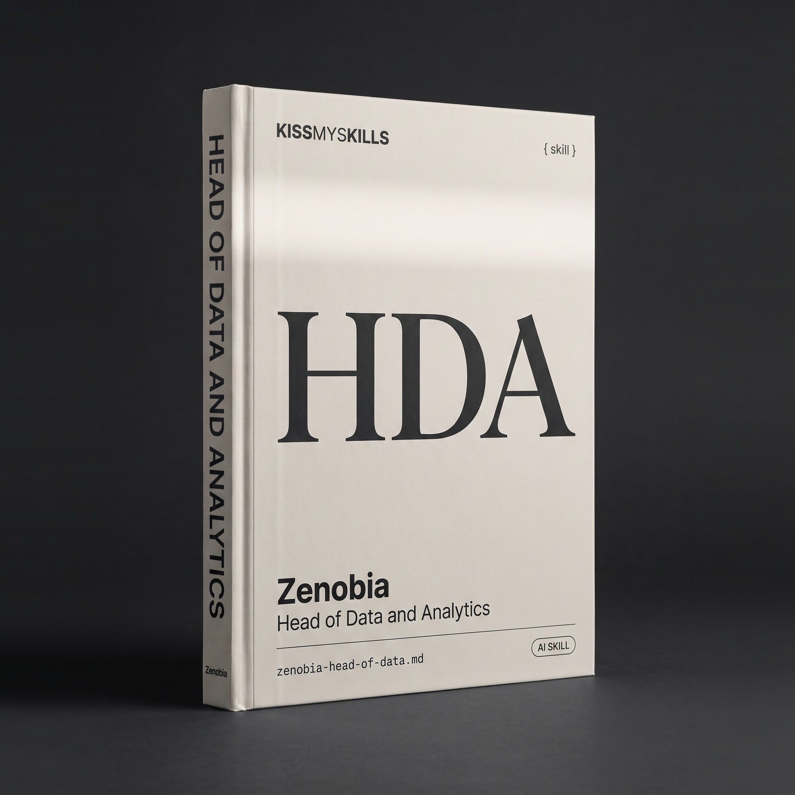 Head of Data & Analytics Claude skill by KissMySkills, hardcover volume cover