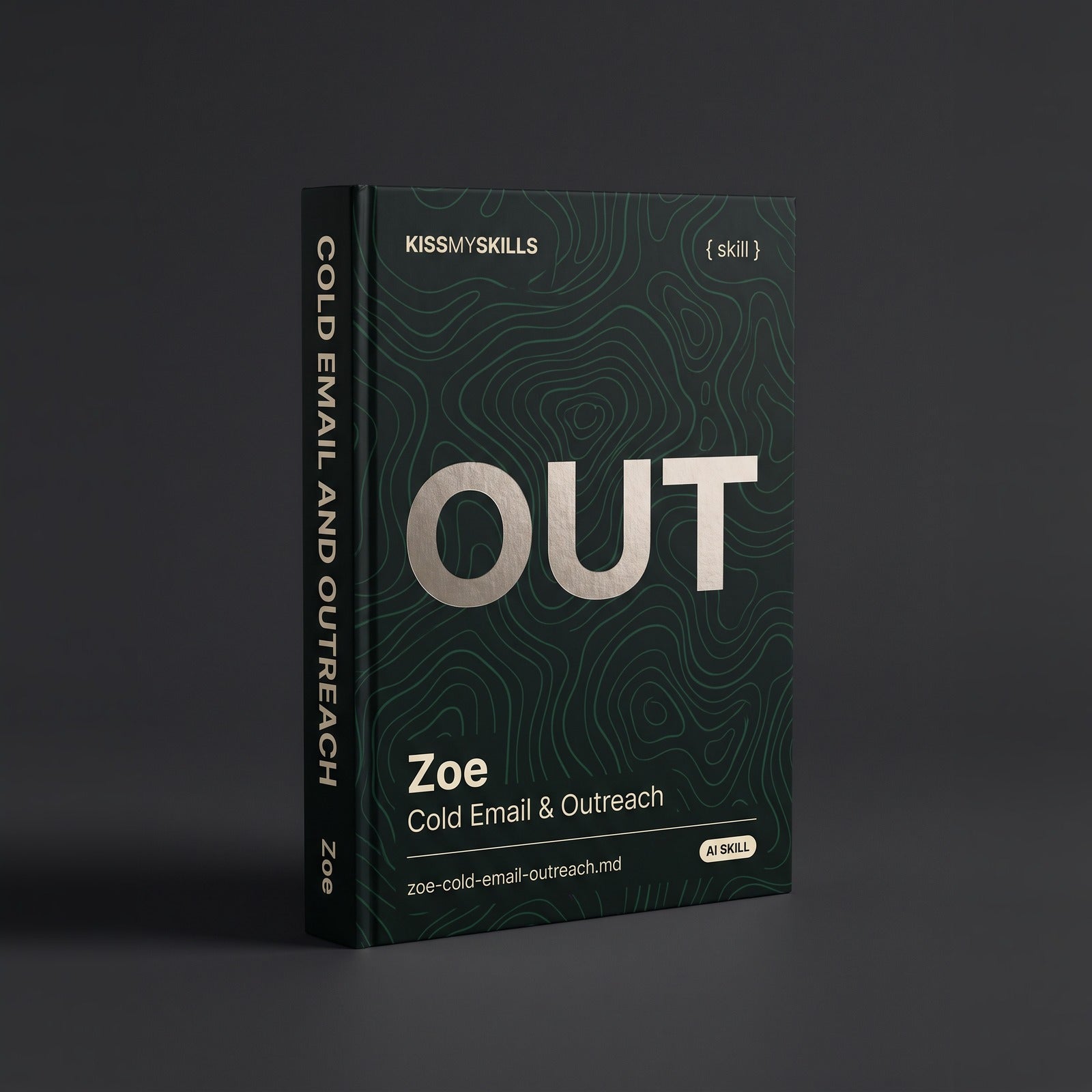 Cold Email & Outreach Claude skill by KissMySkills, hardcover volume cover
