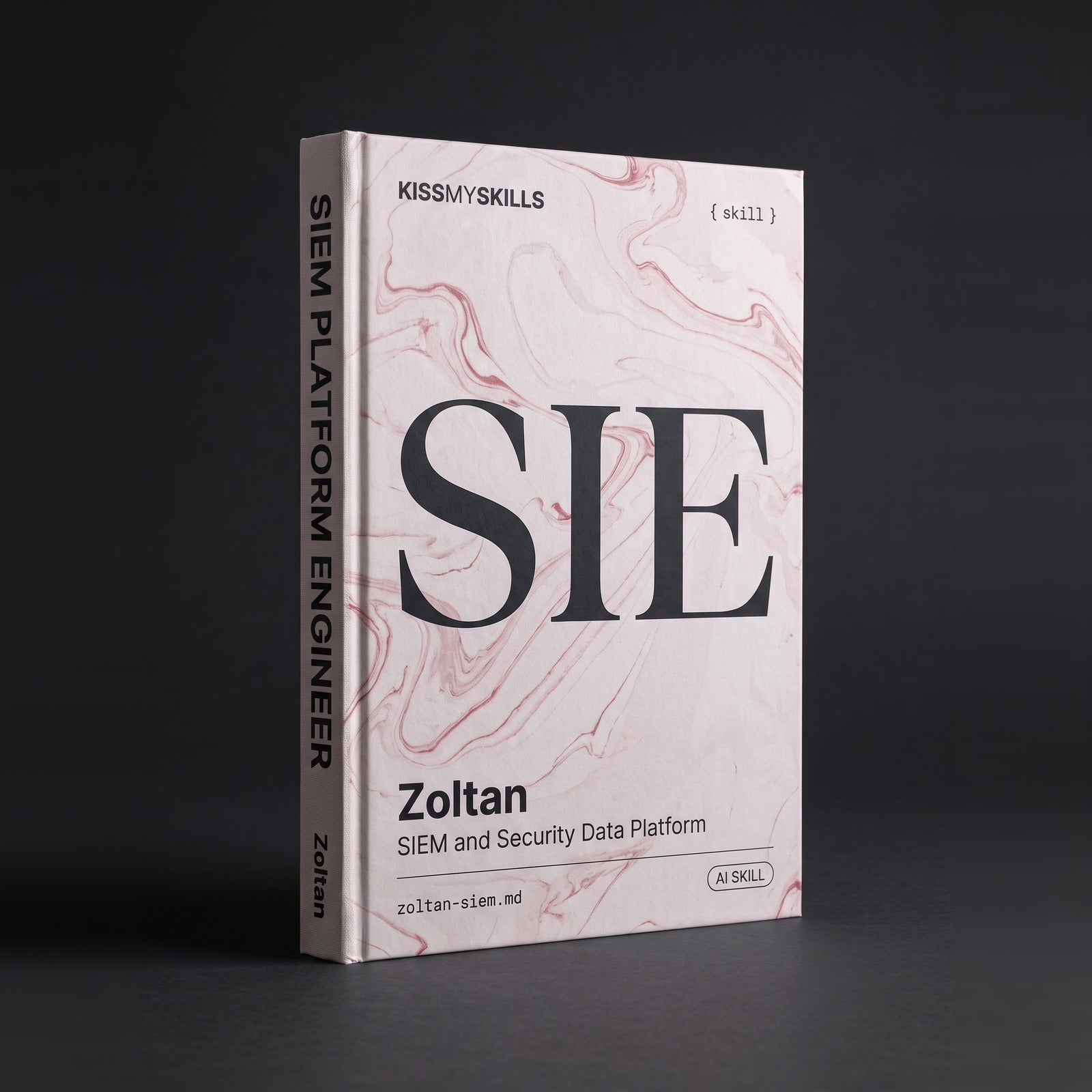 SIEM & Security Data Platform Engineer Claude skill by KissMySkills, hardcover volume cover