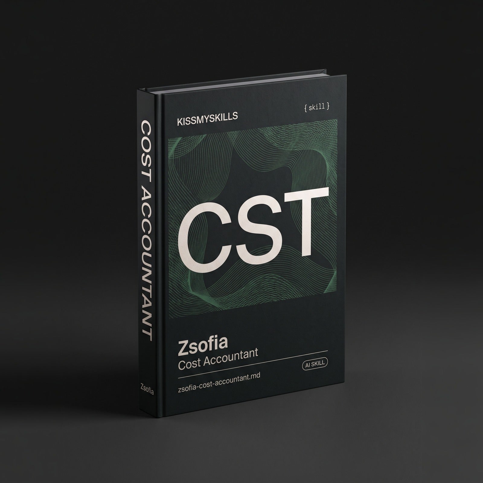Cost Accountant Claude skill by KissMySkills, hardcover volume cover
