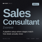 Sales Consultant, Zvonimir AI skill by KissMySkills, cover